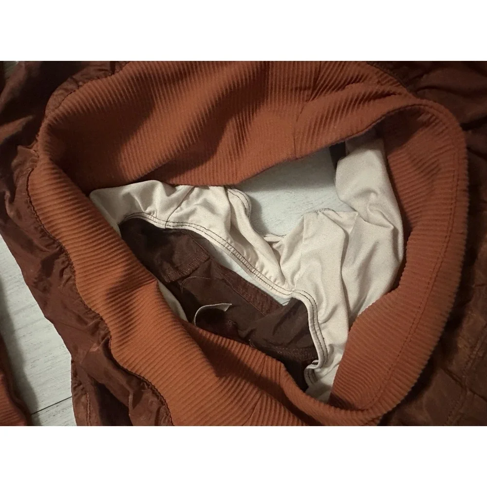 Free People Movement Start Me Up Hoodie Jacket & Shorts Set Sz S Bronze Color